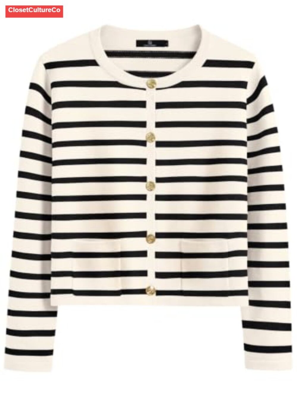 LILLUSORY Lightweight Button Front Cardigan Sweater with Pockets Crewneck Knit